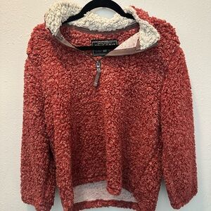 True Grit Kids Sherpa Jacket in Rust Red